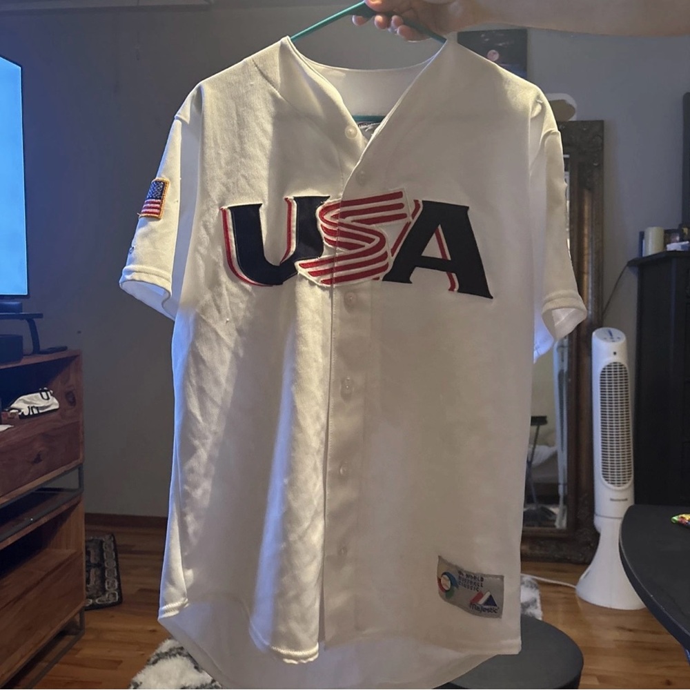 Majestic White USA Jersey Athletic Wear